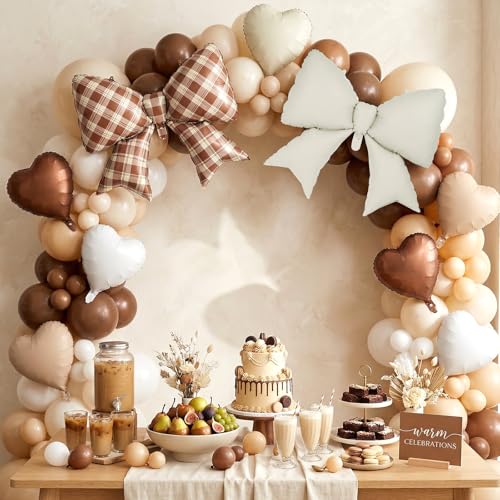 Image of 12 Pcs 18 Inch Heart Balloons and 38 Inch Bow Balloons, Large Foil Bow Heart Balloon Bow Party Decorations for Birthday Baby Shower Valentines Wedding Party