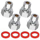 Minimprover 4 PCS Lead Free Brass Connector Adapter,1/2 Inch FIP x 3/8 Inch OD...
