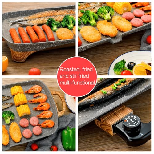 Maifanshi Multi functional Electric Oven - Home Smoke free Barbecue Plate, Intelligent Temperature Controlled Frying and Baking Machine, Suitable for Indoor Barbecue, Hot Pot, and Stir Frying