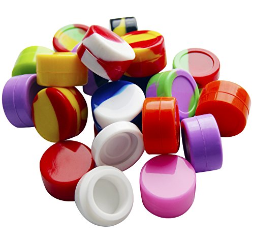 Bassion 20Pcs Non-Stick Food Grade Silicone Wax Dab Containers 5ml Non Stick Wax