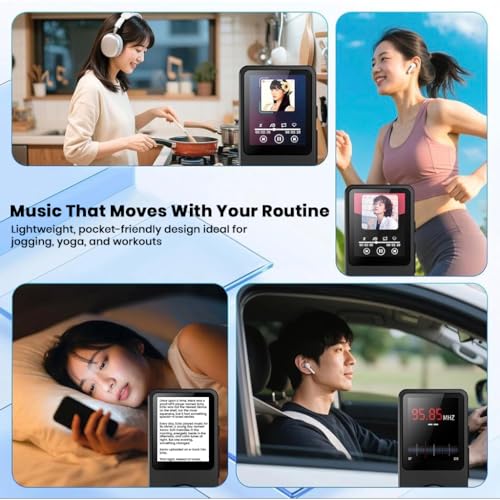Image of AUDIOCULAR M61 MP3 Player with Bluetooth 5.3, Built-in Speaker, FM Radio, 16 /32GB Integrated SD Card Storage (Up to 128GB), Type-C Charging