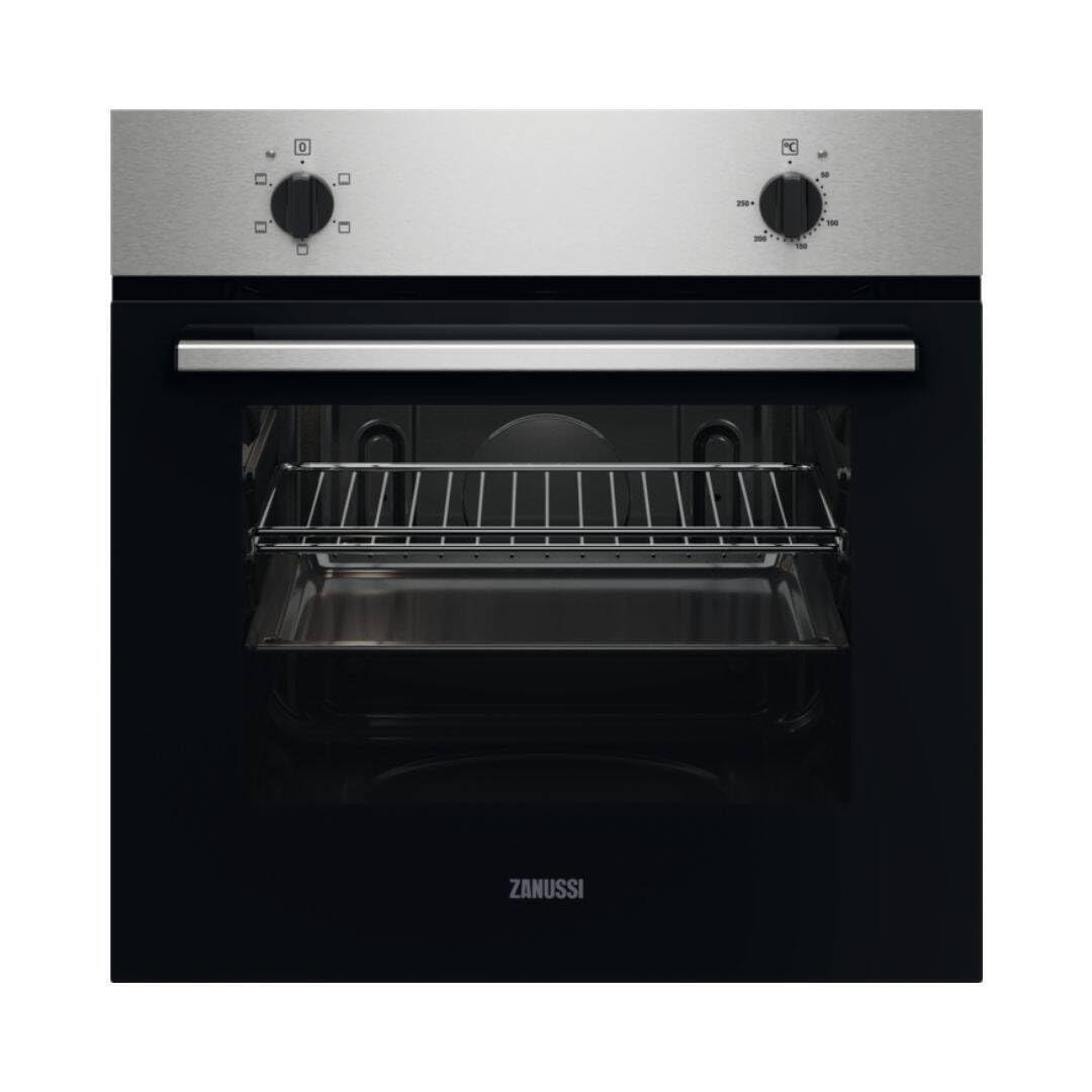Zanussi ZOHNB0X2 Forno multifunzione, 5 funzioni, Orologio programmatore elettronico, pulizia facile, comandi fissi, display LED, anti-impronte, Inox, classe A, 65 litri