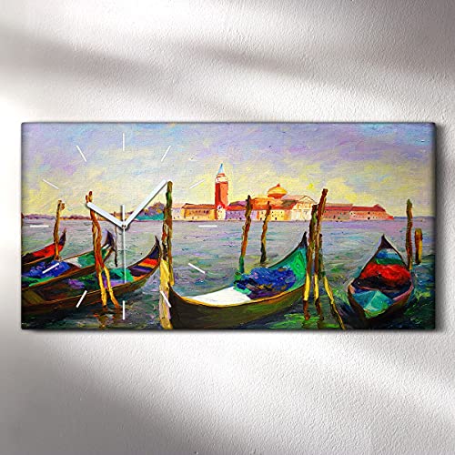 Horloge sur Toile Mains Blanches Grand Format 60x30cm - 3
