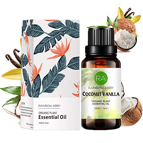 Coconut Vanilla Essential Oil, 100% Pure Diffuser Oil Coconut Vanilla Oil for Diffuser, Massage, Skin Care, Yoga, Sleep - 30ML