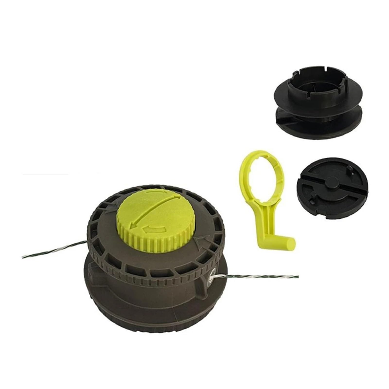 Generico Testina Reel Easy+ 314608005, RY15526 RY15527 | RY15529, albero diritto, plastica, nero e verde, 1 kit testina erba