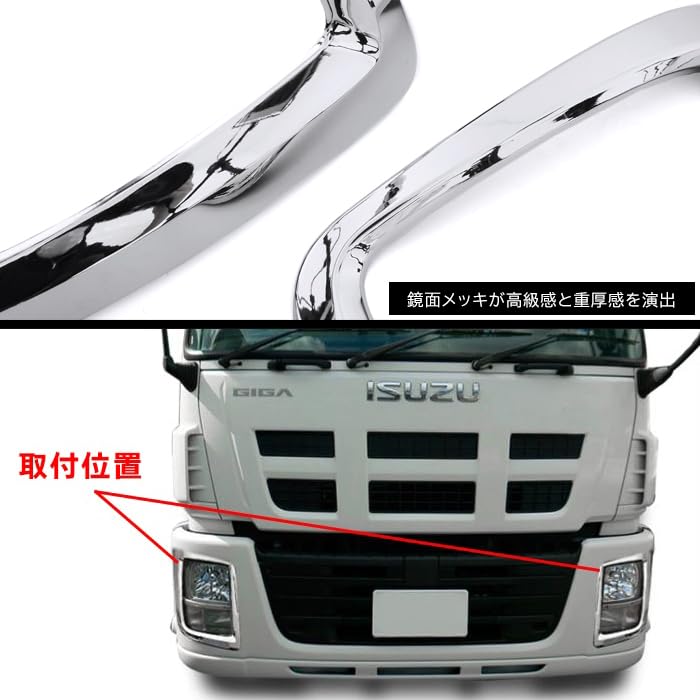 Amazon | HELIOS いすゞNEWギガ用 H22.5～H27.10 メッキ ヘッドライト