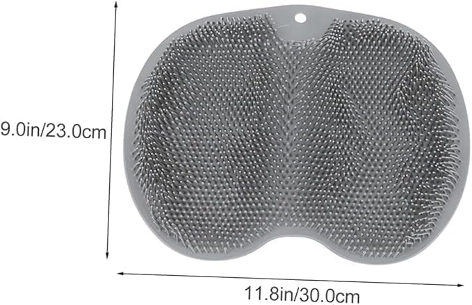 ERITIN Silicone Body Scrubber Pad with Suction Cups for Back and Feet – Soft Bristle Bath Scrubber Mat for Shower, Exfoliating Massage Brush – Set of 1 v 1