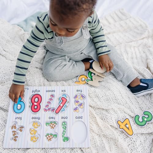Melissa & Doug Lift & See Numbers Wooden Peg Puzzle - 10 Pieces - FSC Certified - image 8