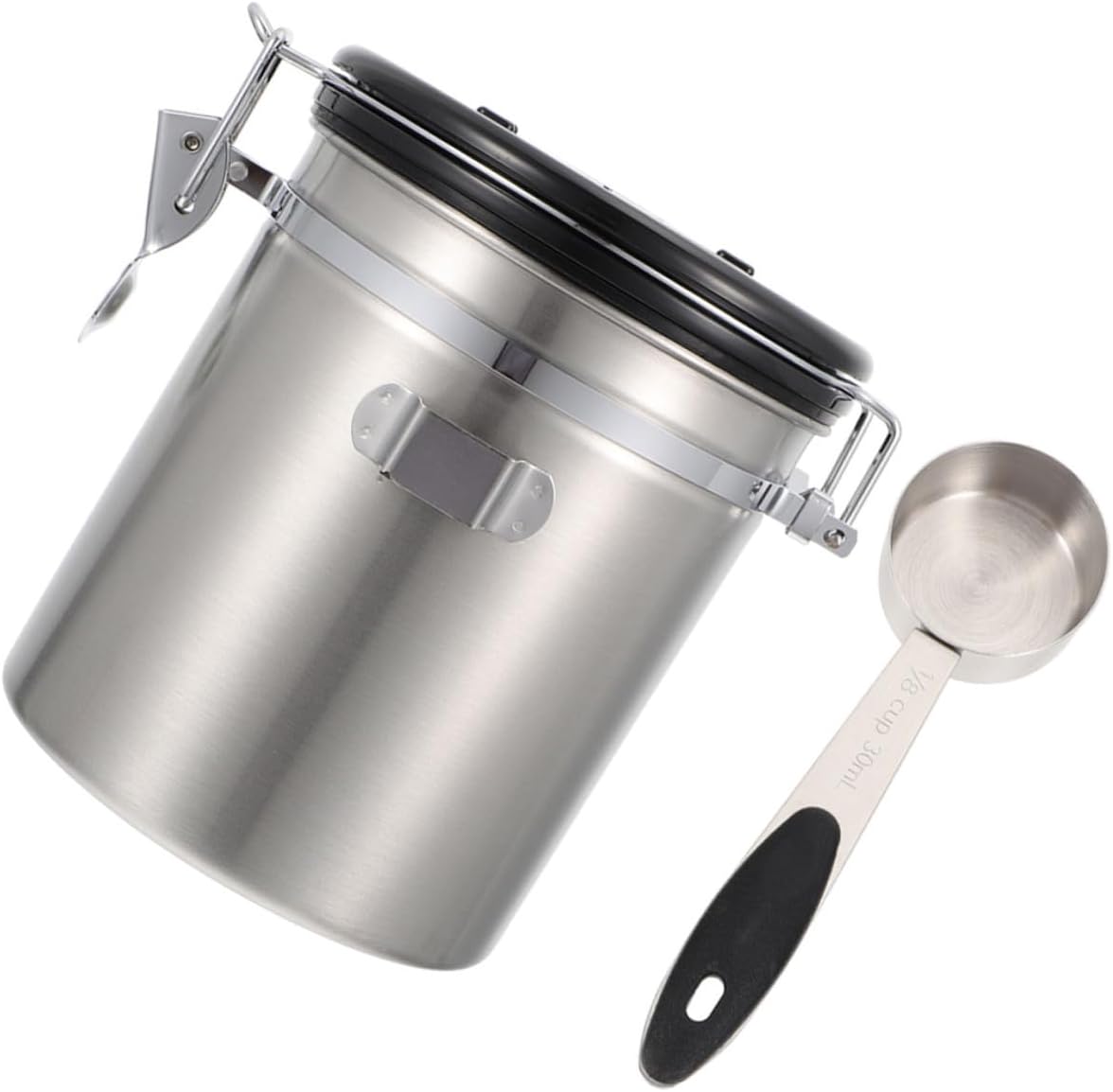 TOYANDONA Airtight Sealed Container for Cat and Dog Food Stainless Steel Grain Storage Jar with Spoon 1.8l Pet Food Storage for Dry Kibble and Snacks