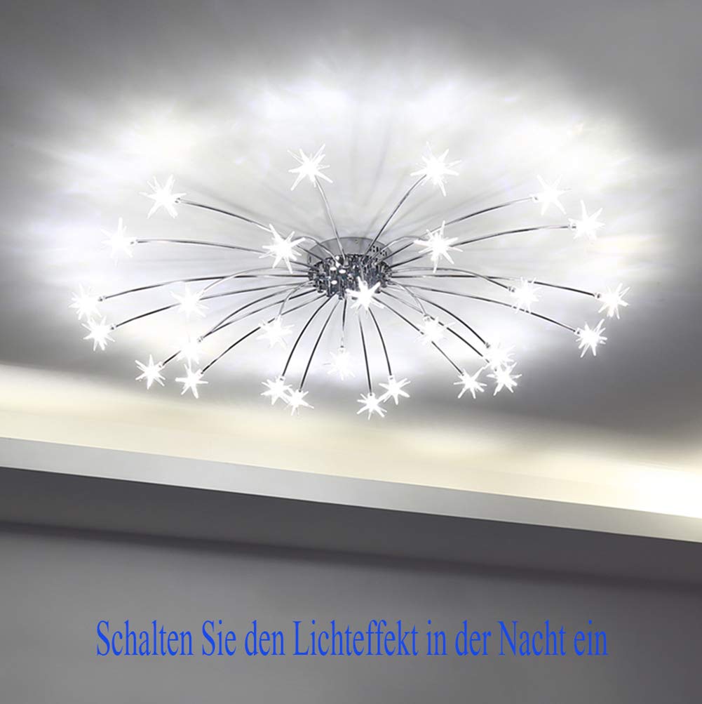 Wohnzimmerlampe LED Deckenleuchte Modern Rund Schlafzimmer Kronleuchter Esstisch Esszimmerlampe Hängelampe Küche Deckenlampe Chic Sternenhimmel Design Pendelleuchte Bad Cafe Kinderzimmer Hängend Lampe