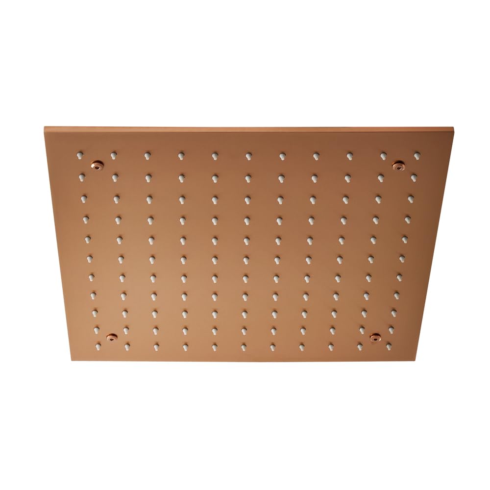 Milano Alara 400Mm Square Ceiling Mounted Recessed Shower Head - Brushed Copper