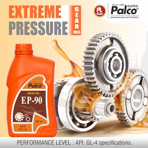 Image of PALCO EP 90 Extreme Pressure Gear Oil for Gear Box 500ml (Pack 1) | API GL 4 Gear Oil for Cars, Buses & Trucks High Performance Heavy-Duty for Smooth Transmissions, Superior Protection