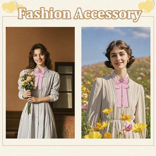 Image of Womens Bow Tie Adjustable Rhinestone Bowtie for Women Ladies Girls Pre-tied Womens Tie for Shirt Suit Uniform