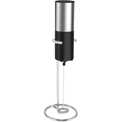 ATORSE Milk Frother Egg Beater Stirring Kitchen Whisk Coffee for Frappe Drink Latte Black and Silver |Home & Garden|Kitchen, Dining & Bar|Small Kitchen Appliances|Coffee & Tea Makers|Milk Frothers
