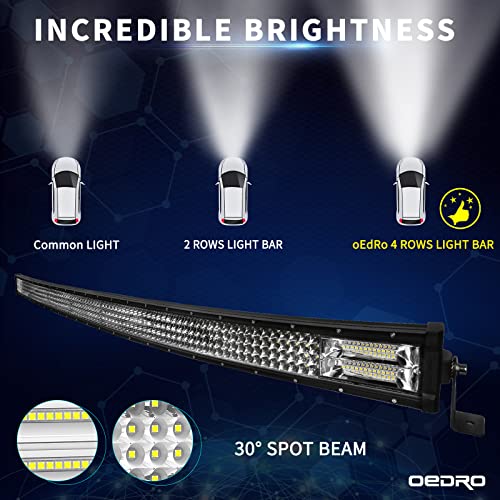 Image of OEDRO 52Inch 1525W Curved LED Light Bar Quad-Row Spot Flood Combo