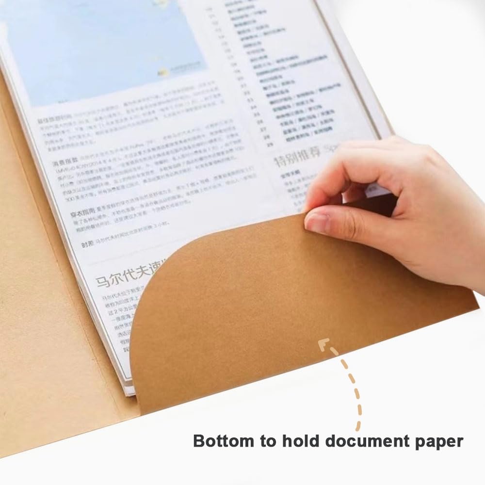 Oaygat 10Pcs A4 File Folder Kraft Paper Office Insert Presentation Holder Storage Organizer Paper Business Project Folder Single Insert Folder for Document Business Report - Image 3