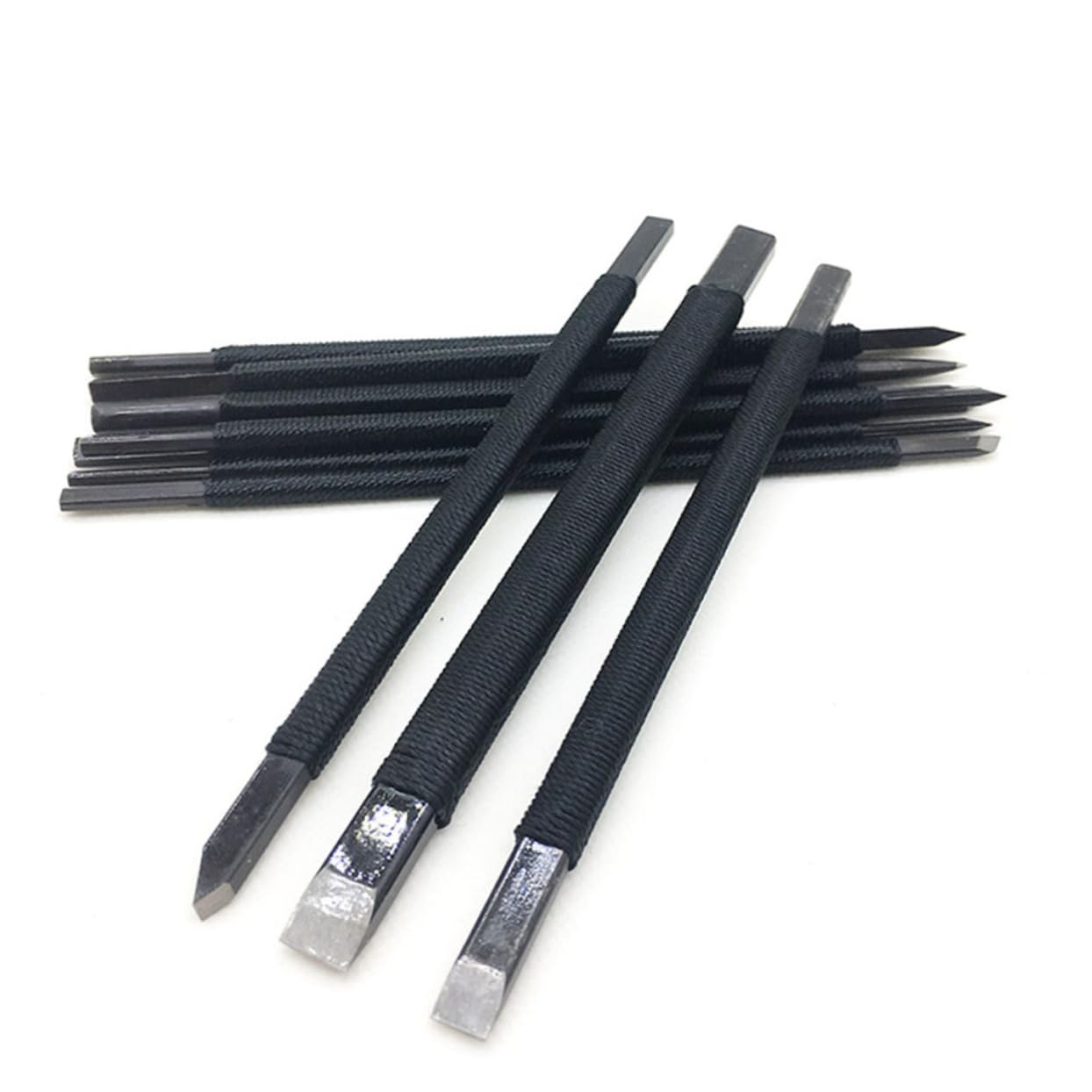 Kit Intaglio Strumenti per Incisione Manuale di Pietra in Acciaio al Tungsteno 10 Pezzi Facile da Controllare Adatto per Scolpire su Pietre Shoushan e Timbri da Polso