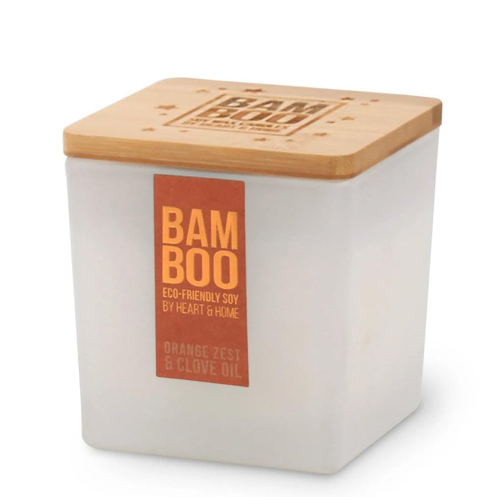 Heart And Home Orange Heart & Home Large Bamboo Candle - 2024 Winter Collection Zest & Clove Oil