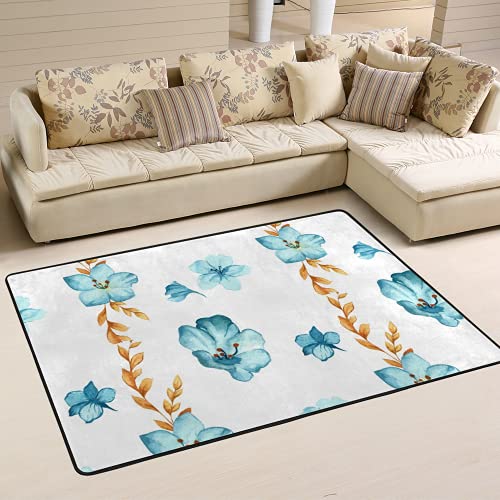 Tapis de sol aquarelle de qualité supérieure en velours épais bleu - 6