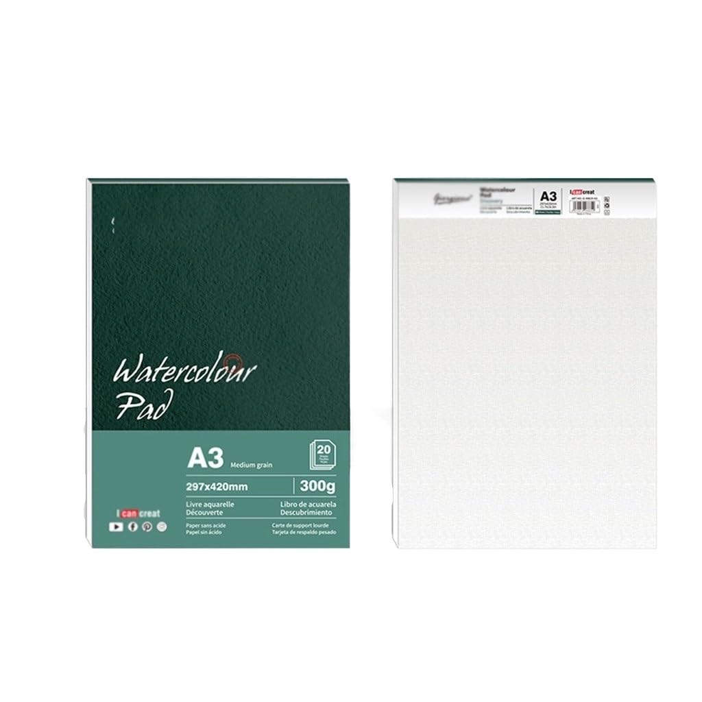 A3/A5 Aquarellbuch mit Baumwolle, 300 g, verdickte, mittelgrobe Körnung, Innenseite, Siegel, tragbares Outing-Skizzenbuch