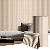 AKK-PANE Akustikpaneele Holz, 2 Stück 1,44m², 120x60cm 3D Wandpaneele Holz, Akustik Paneele Wand für Küche, Wohnzimmer, Büro, Umweltfreundlich Holzpaneele Wand mit Schalldämpfung(Eiche klassisch 13#)