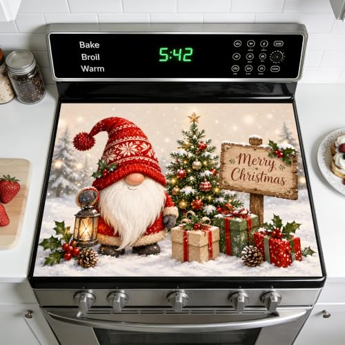 Image of Stove Top Cover for Electric Stove: 28''x20'' Stove Cover Elevate Your Kitchen Reliable Heat Protection,Non-Slip Kitchen Decor (Gnome)