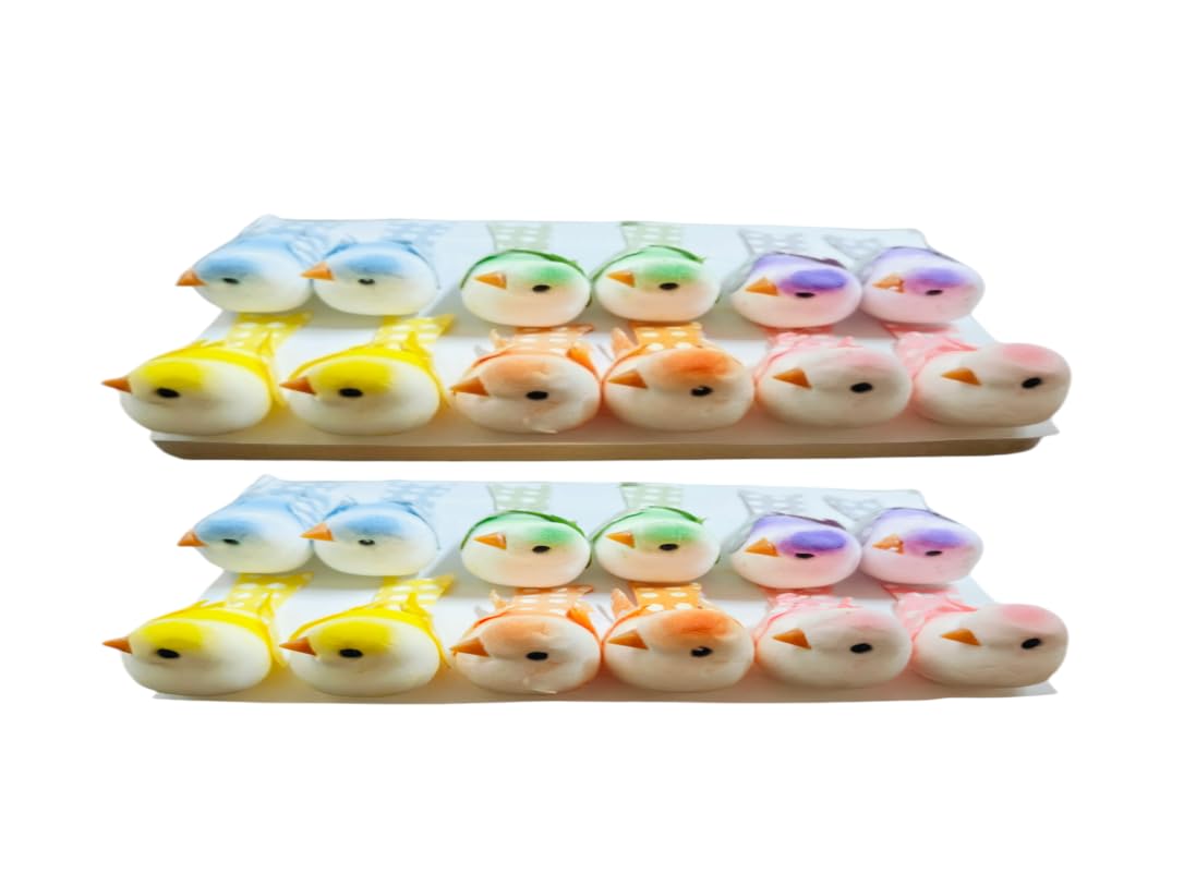 3A Featuretail Artifical Mini Foam Birds for DIY Craft, Garden and Home Decoration, Miniature Bird Figurines, Decorative Dollhouse Simulation Bird (Multicolor, Pack of 24)-image-26