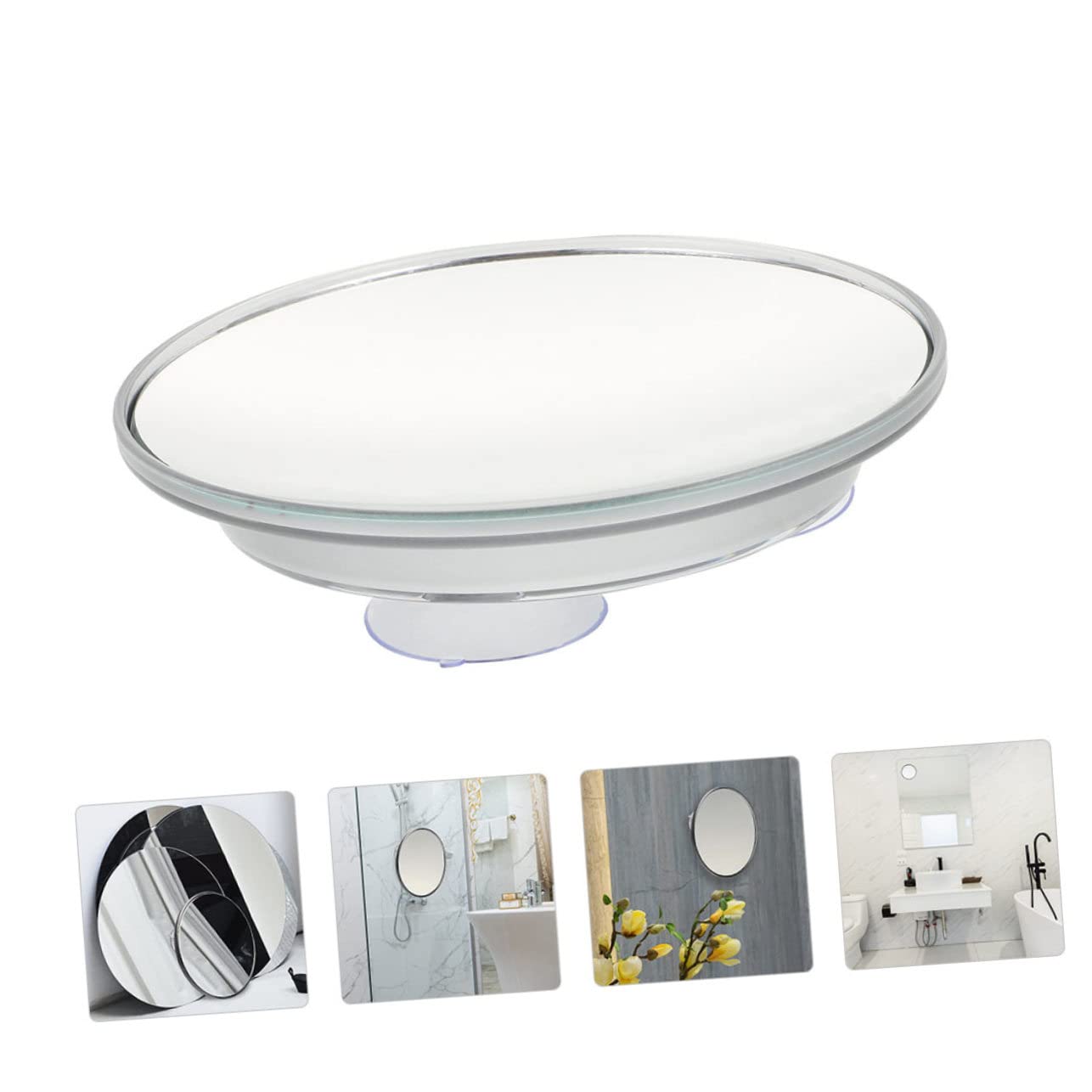 Miroir à Ventouse Grossissant X20, Lot de 2, Blanc