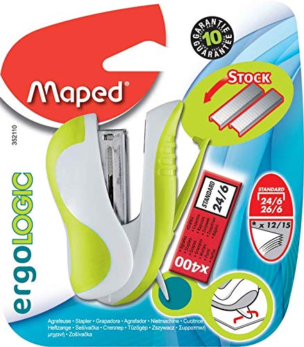 Maped - Grapadora de Oficina - Ergologic Mini 26/6 - Grapadora Manual - Zona de Apoyo Blanda - Compatible con Grapas 24/6 y 26/6 - Profundidad de Grapado de 27 mm - 3 Colores - imagen 17
