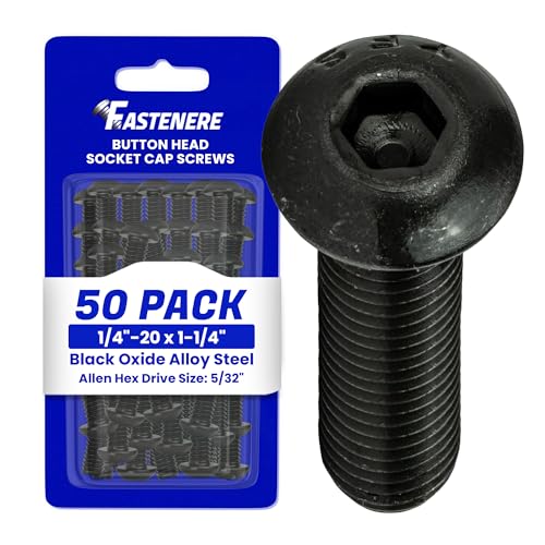 Fastenere Button Head Socket Cap Screws - 1/4-20 x 1-1/4