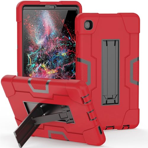 Meifei case for Samsung Galaxy Tab A7 Lite Case 2021, 3 in 1 Heavy Duty Kickstand Hybrid Three Layer Protective Cover for Galaxy Tab A7 Lite 8.7 SM-T227/T225/T220,Red