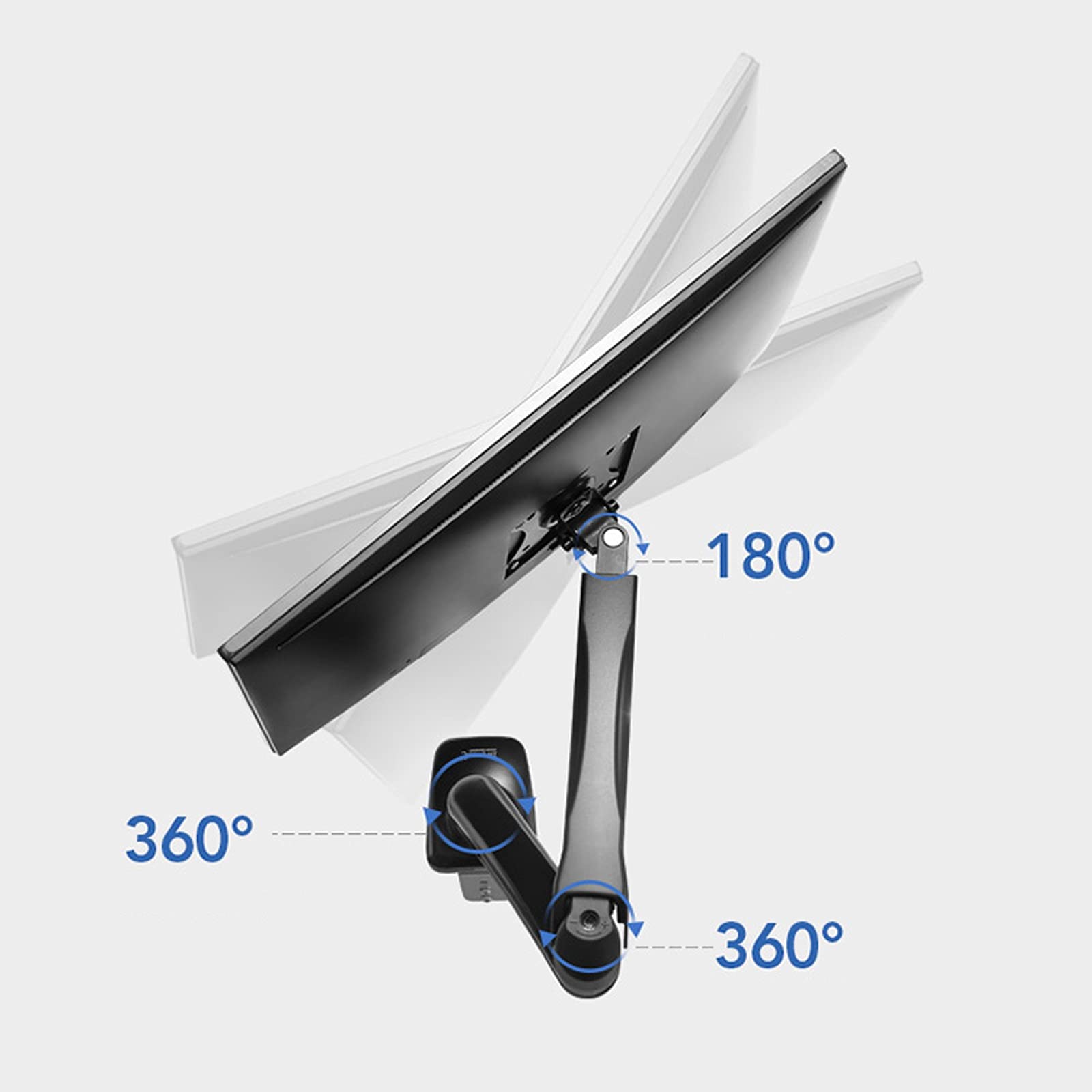 Support Moniteur PC Moniteur de montage à double écran Montage de montage de moniteur de moniteur de gaz de montage de moniteur de montage de moniteur de 17"-32" avec support de montage VESA 75/100