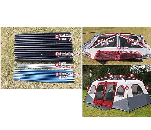 Carpa familiar YCKEGEW para 8 personas, roja miniatura 5