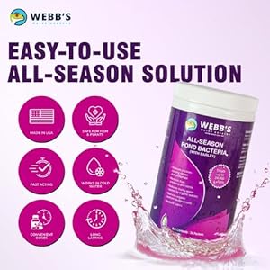All-Season Beneficial Pond Bacteria with Barley Packets - Bacteria for Ponds Ideal for Clearing Any Fish and Duck Pond Applications - 24 Packet Container- Webb's Water Gardens All Season Beneficial Pond Bacteria with Barley Packets Bacteria for Ponds Ideal for Clearing Any Fish and Duck Pond Applications 24 Packet Container Webbs Water Gardens