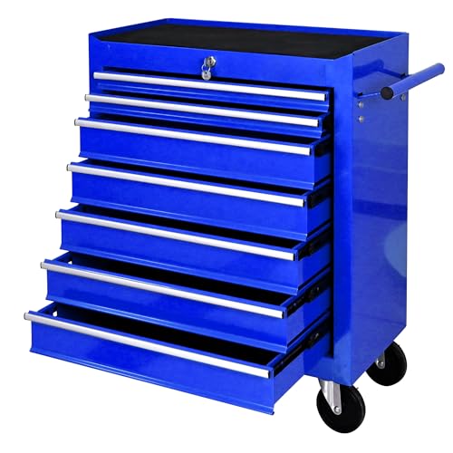 Rolling Tool Chest, 7-Drawer Rolling Tool Box With Interlock System And Wheels For Garage, Warehouse, Workshop, Repair Shop