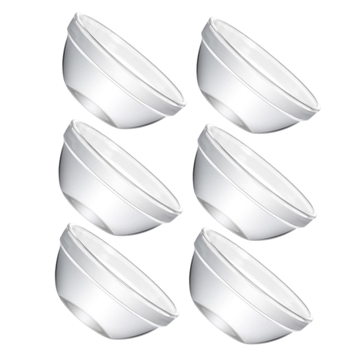 SOLUSTRE Glass Pudding Bowls 6pcs Bozai Cake Bowl Container Mini Candy Mixed Nuts Glass Serving Bowls Creme Brulee Dish Glass Pinch Prep Bowls Glass Food Bakeware Bowl Transparent