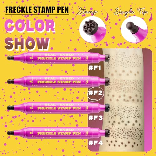 Freckle Stamp Pen 2 w 1, magiczne sztuczne piegi z pojedynczą końcówką, do naturalnych, realistycznych sztucznych piegów, wodoodporny i długotrwały makijaż, pocałunek słońca