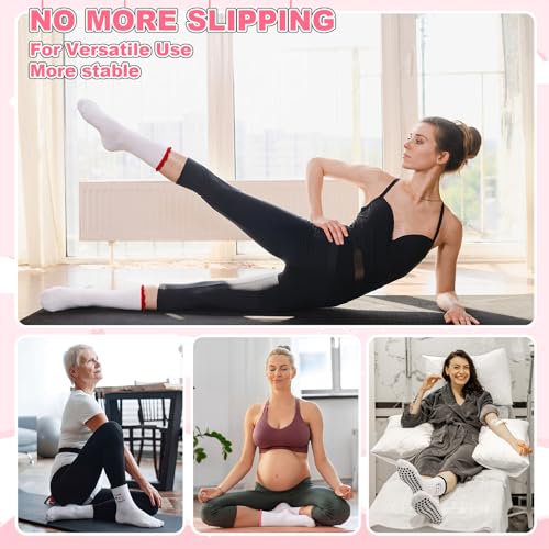 Image of Jspupifip Cute Pilates Socks for Women | Non Slip Yoga Socks with Grips for Barre Workout Athletic Hospital