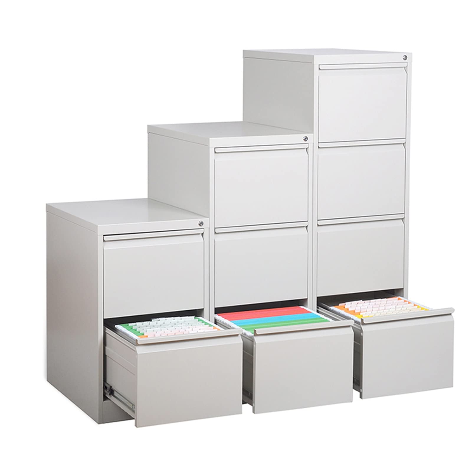 Elegante archivador de metal de 4 cajones, elegante solución de almacenamiento para archivos y suministros de oficina y hogar, diseño minimalista moderno y ahorra espacio