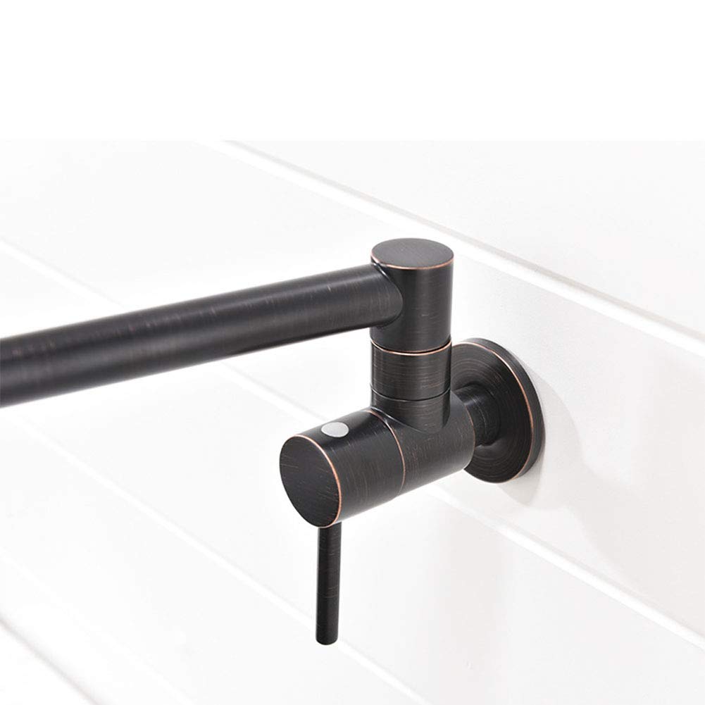 Pot Filler grifos de la cocina, dos asas Un agujero grifo del fregadero, Instalación pared de la cocina contemporánea Taps, latón,Nickelbrushed
