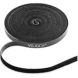 結束バンド YOJOCKケーブル結束バンド 10mx10mm 面ファスナー配線整理 収納 固定 自由にカットケーブルバンドコード ケーブル まとめる 耐熱収納用テープ 両面テープ用 (黒色-10mx10mm)