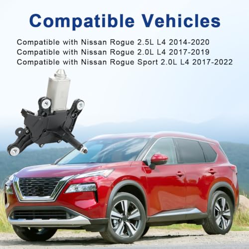 Image of Rear Windshield Wiper Motor Compatible with Nissan Rogue 2014-2020
