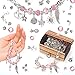 Produktbild Sinwind Adventskalender zum Geschenk Charm Armband Kit DIY, Basteln Mädchen Personalisierte Geschenkset mit Silber Kette für schmuck armbänder bastelset, Armband Mädchen Geschenk 8-12 Jahre (Rosa)