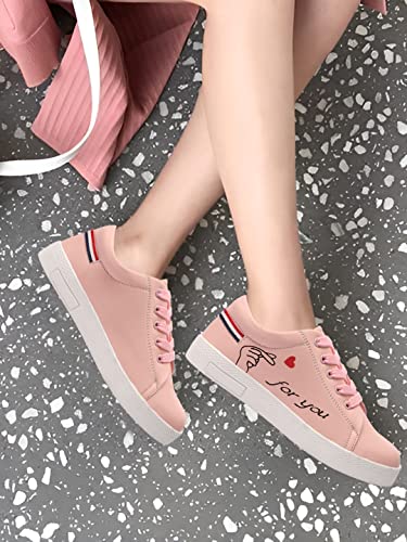 Image of Casual Wear Hand Printed Lace-Ups Sneakers for Women /Ladies /Girls