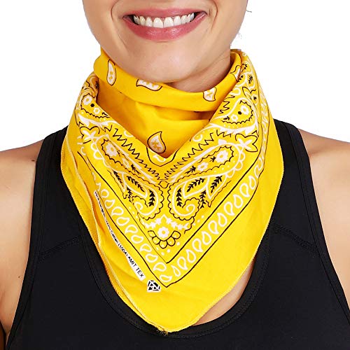 Image of Unisex Cotton Paisley Bandanas (Multicolours, 22 inch X 22 inch) - Pack of 3 Pieces