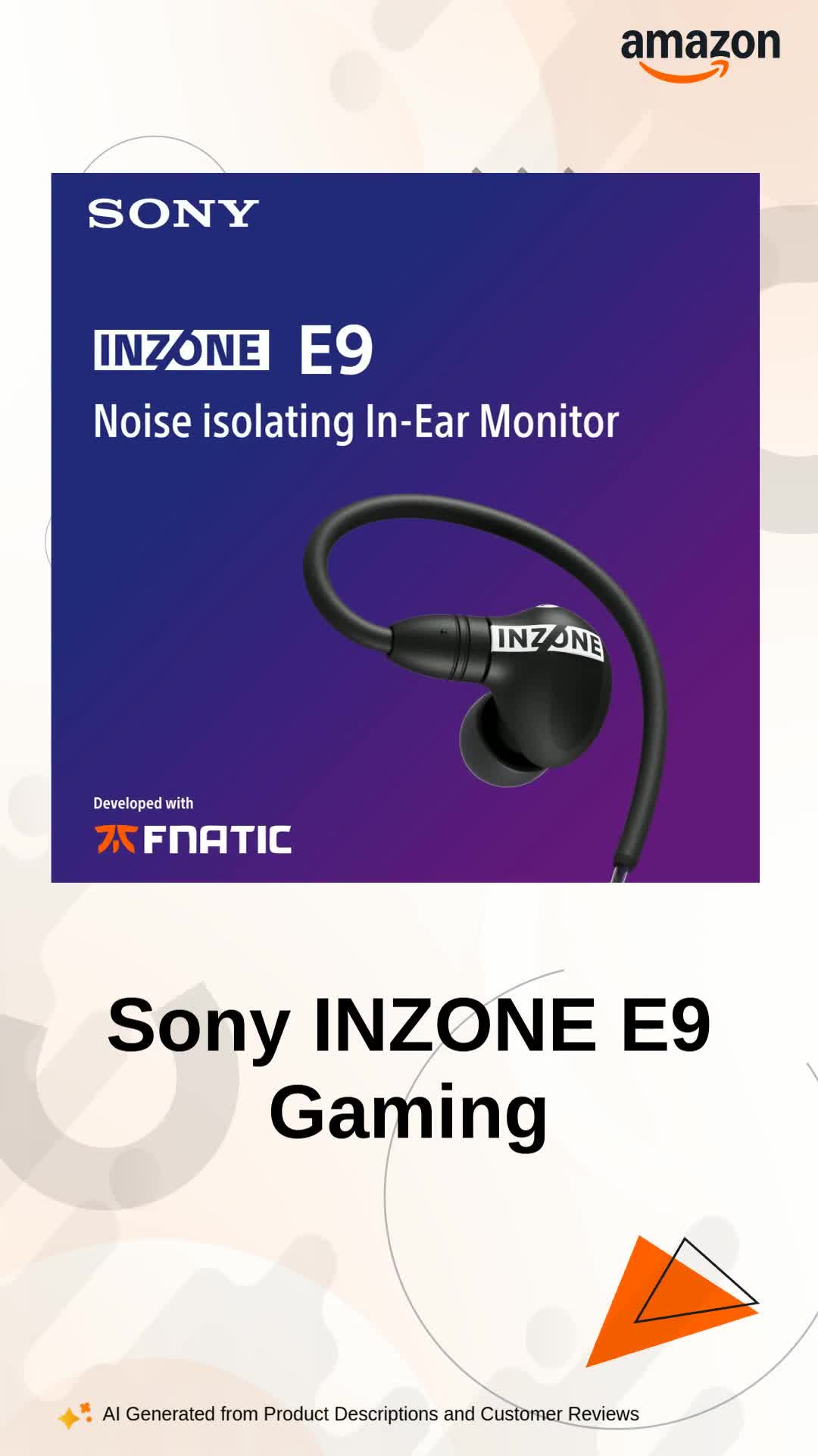 イヤホン INZONE E9 INZONE E9 Wired Earphones for Gaming, Tuned for FPS Games, Sound