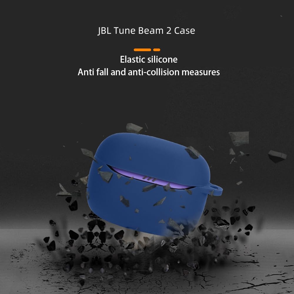 FTRONGRT Etui kompatybilne z Bose JBL Tune Beam 2, odporne na zarysowania, odporne na wstrząsy, silikonowe etui kompatybilne ze słuchawkami Bluetooth Bose JBL Tune Beam 2. czarne