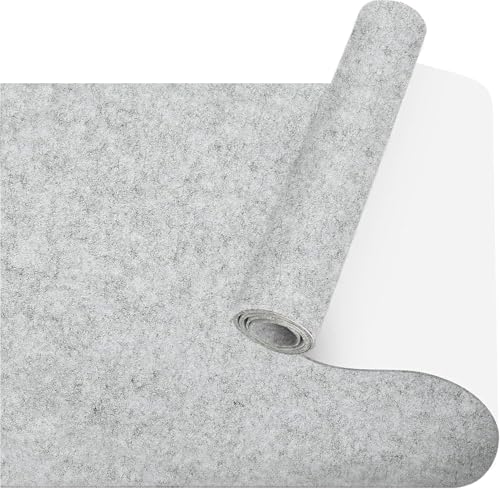 Fondlife Fieltro Autoadhesivo, Fieltro adhesivo pegajoso, Fieltro autoadhesivo de 2mm, Protector de muebles de fieltro, Fieltro autoadhesivo para sofá, patas de mesa, DIY (Gris claro, 150 * 40cm)