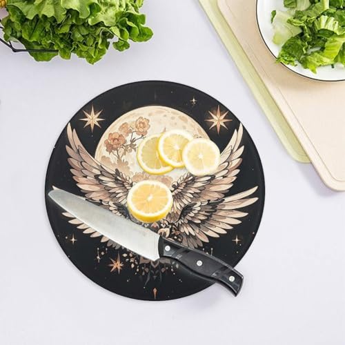 Planche à découper ronde en verre trempé anti-odeur pour maison - 5