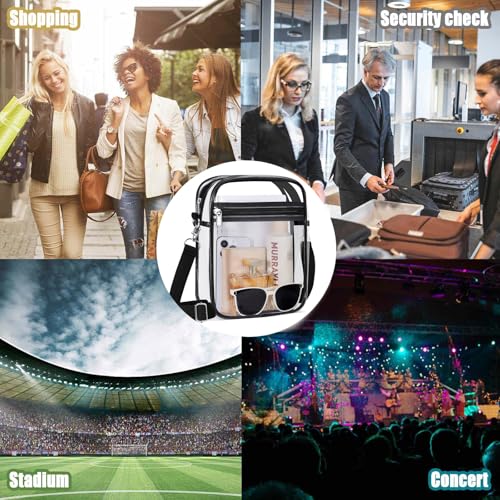Image of Fibrdoo Clear Crossbody Purse Bag, Clear Bag Stadium Approved with Front Pocket for Concerts Sports Festivals